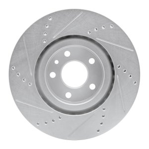 Alfa Romeo 164 Brake Rotor (1) - Front Right - R1 Concepts - Drilled & Slotted - Silver - `91-`20